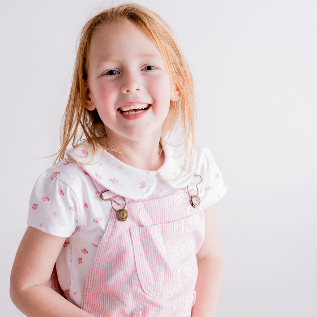 Dotty Dungarees Peter Pan Short Sleeved T-Shirt - Floral