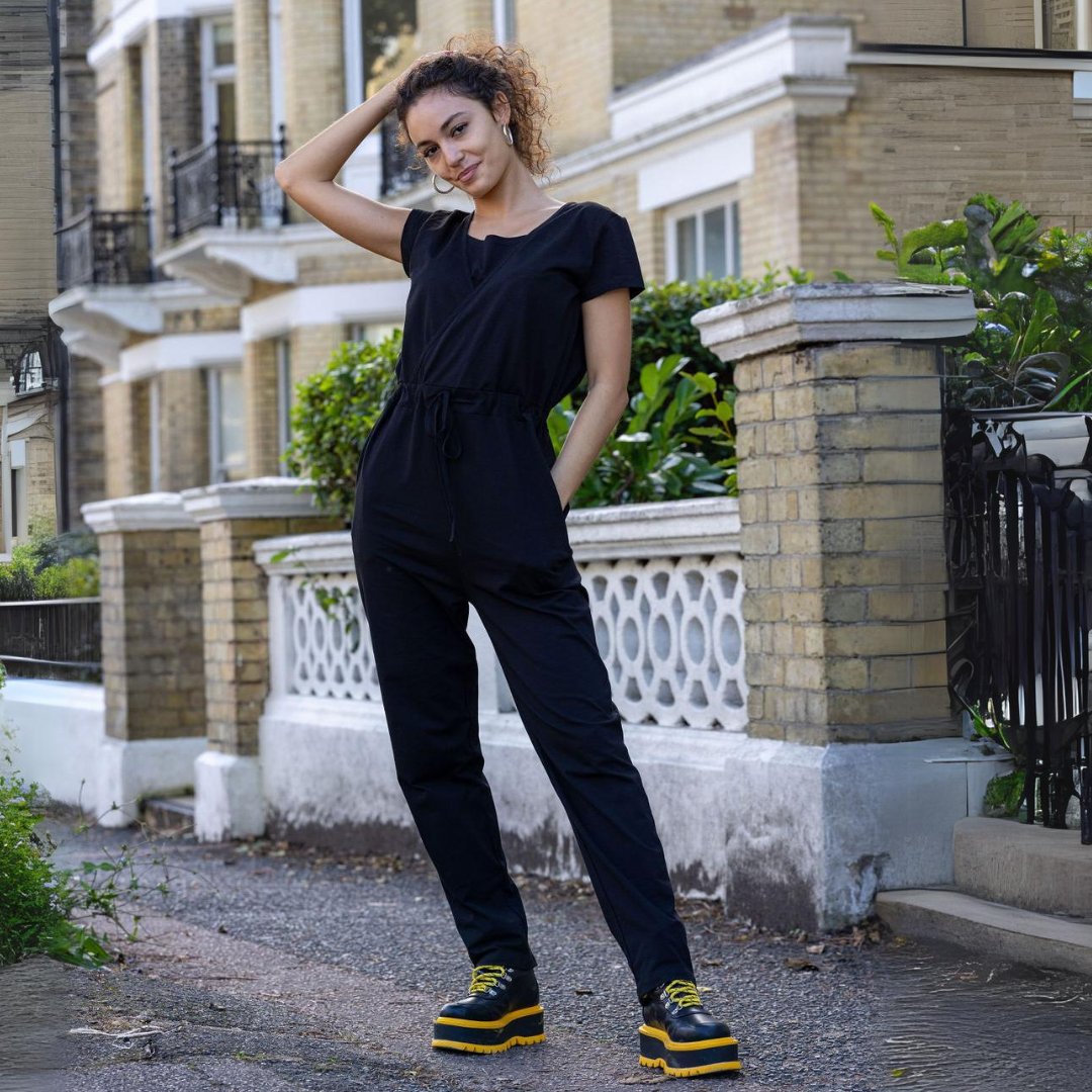 The Breastfeeding Jumpsuit - Classic Black