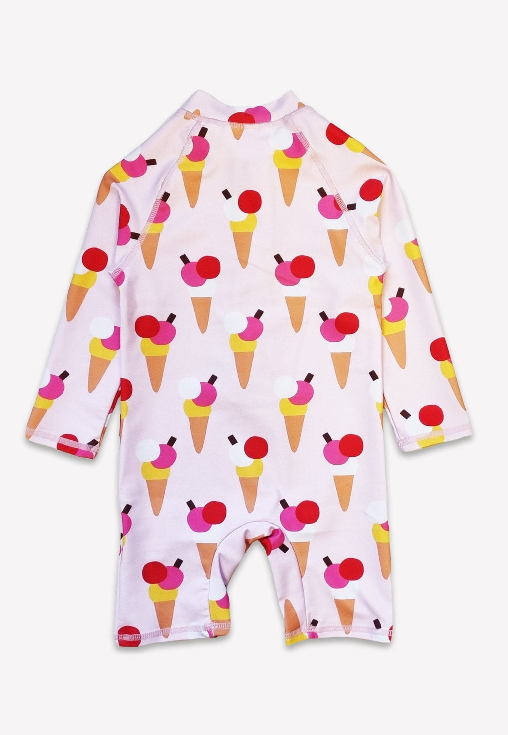 Long-Sleeved Baby Swimsuit - Ice Cream Cones Print