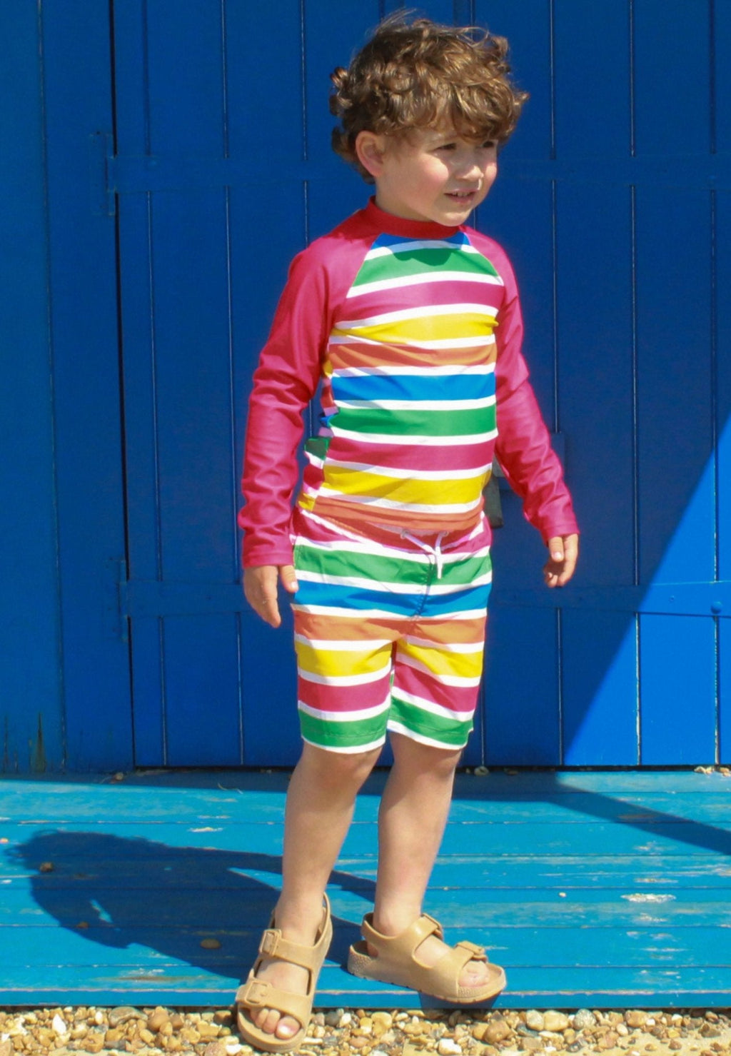 Kids' Swim Rash Vest - Happy Stripe Print