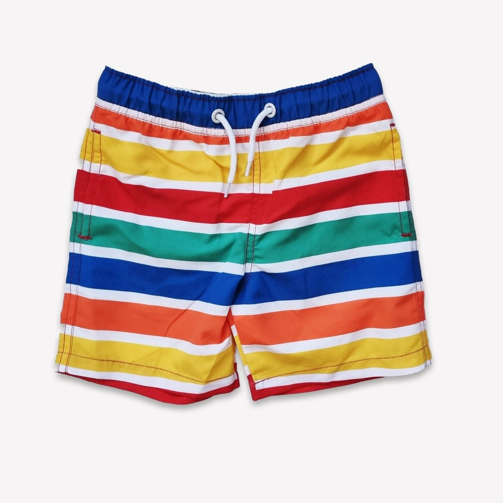 Kids' Swim Shorts - Happy Stripe Print