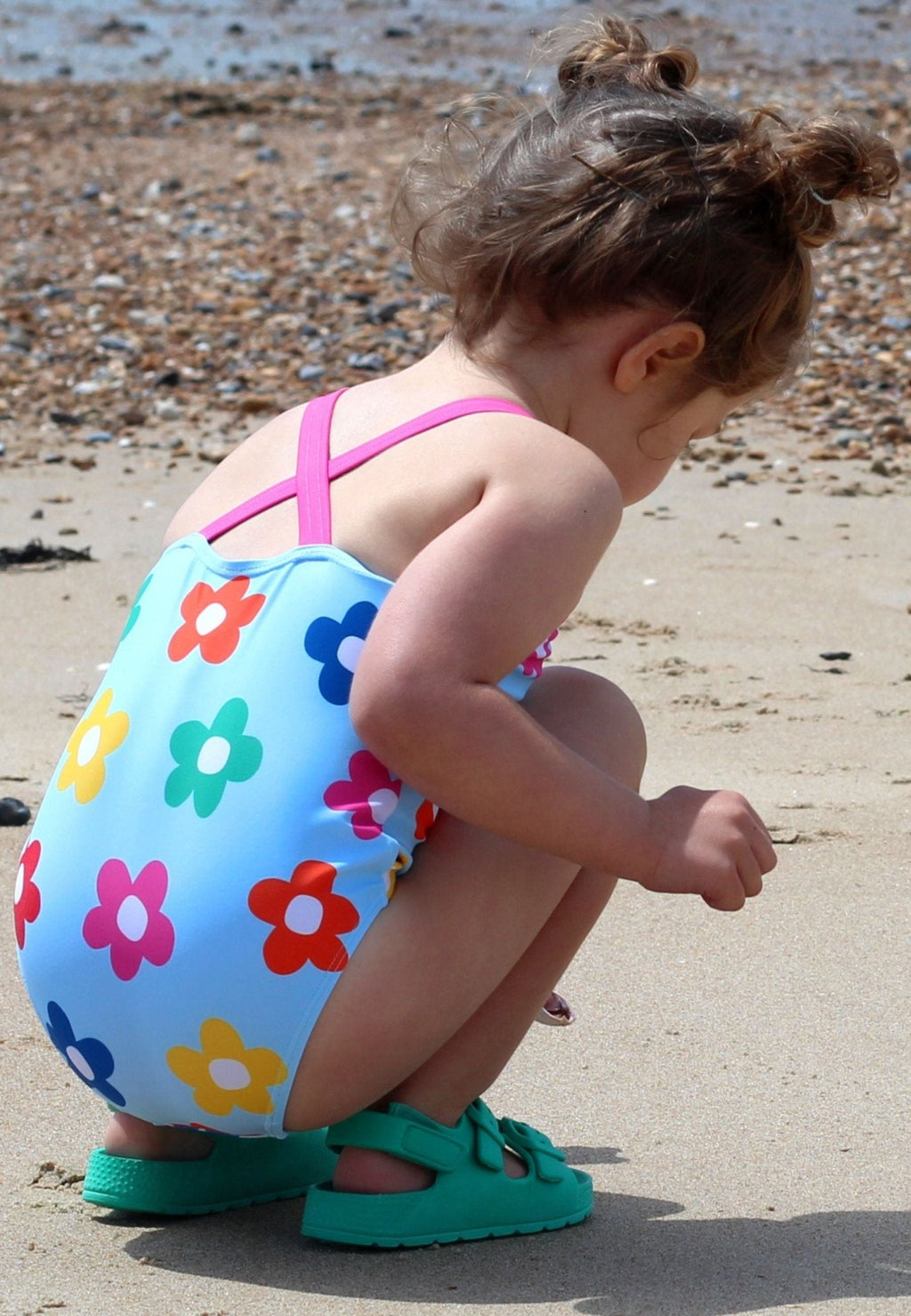 Kids' Swimsuit - Rainbow Bloom Print