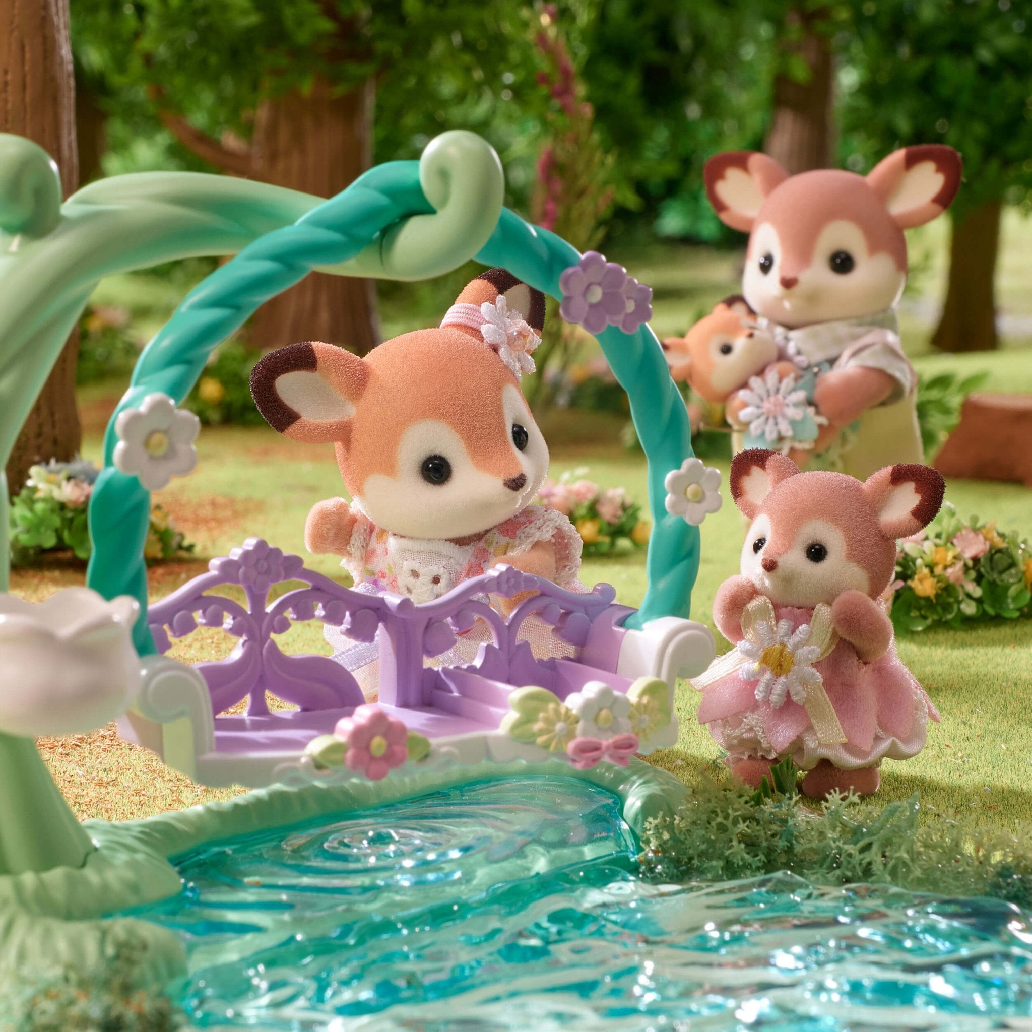 Sylvanian Families - Deer Babies Floral Swing Set - Baby&More