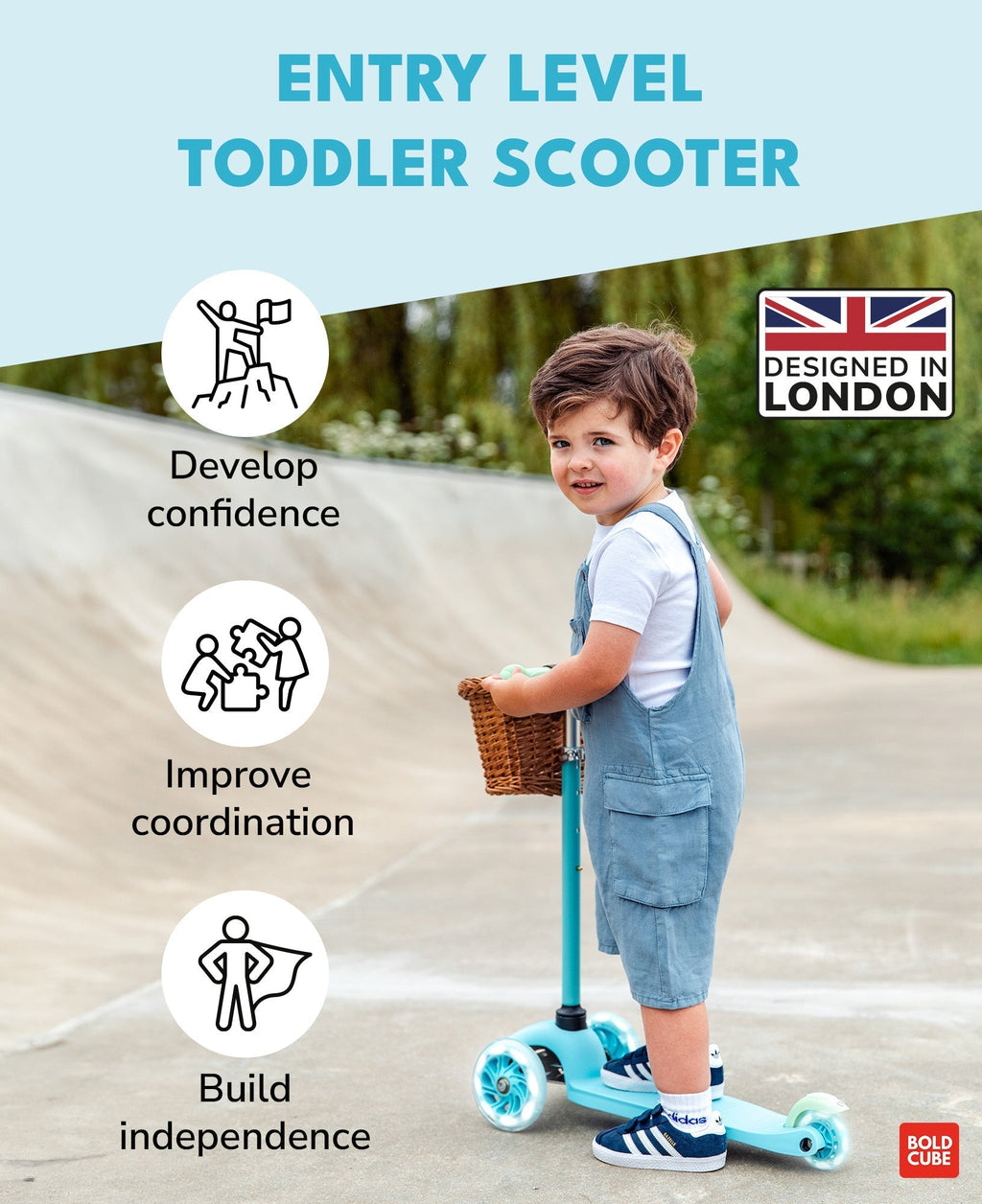 Teeny 3 Wheel Scooter - Blue & Green - Baby&More