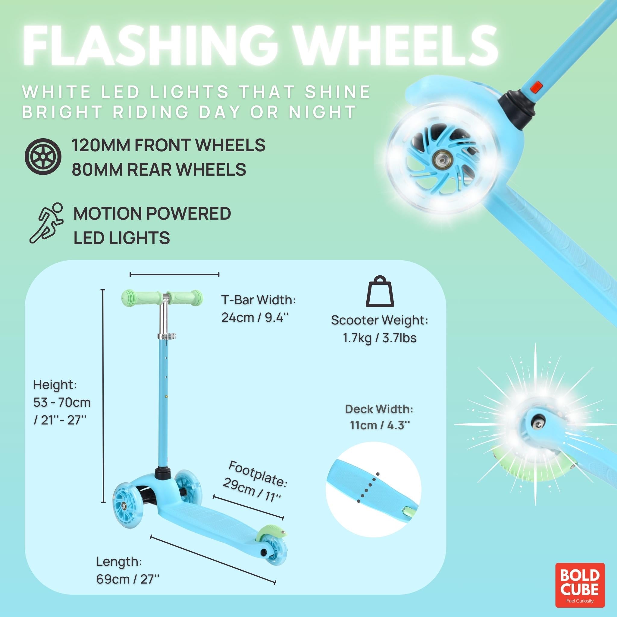 Teeny 3 Wheel Scooter - Blue & Green - Baby&More