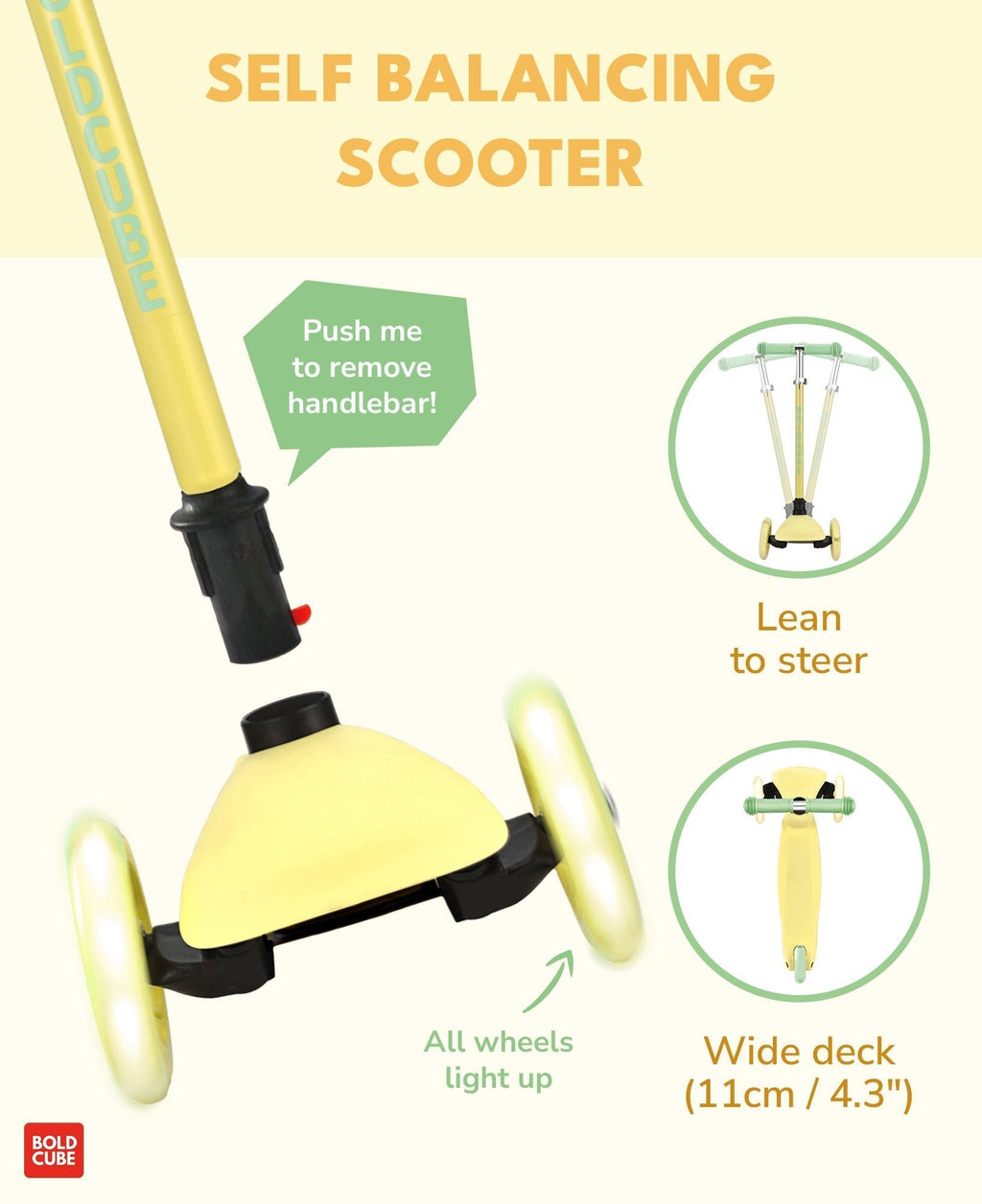 Teeny 3 Wheel Scooter - Lemon Yellow - Baby&More