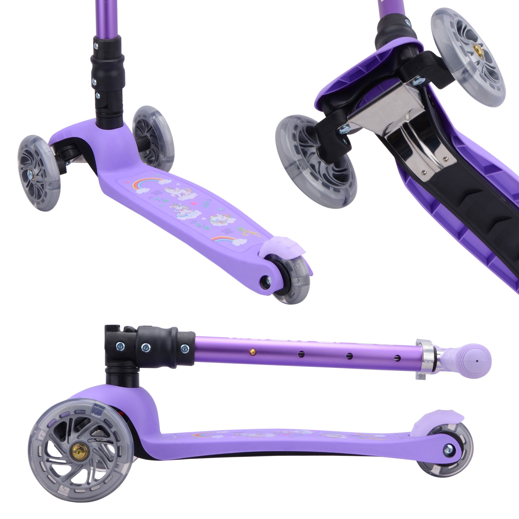 Teeny Fold 3 Wheel Scooter - Purple Unicorn - Baby&More