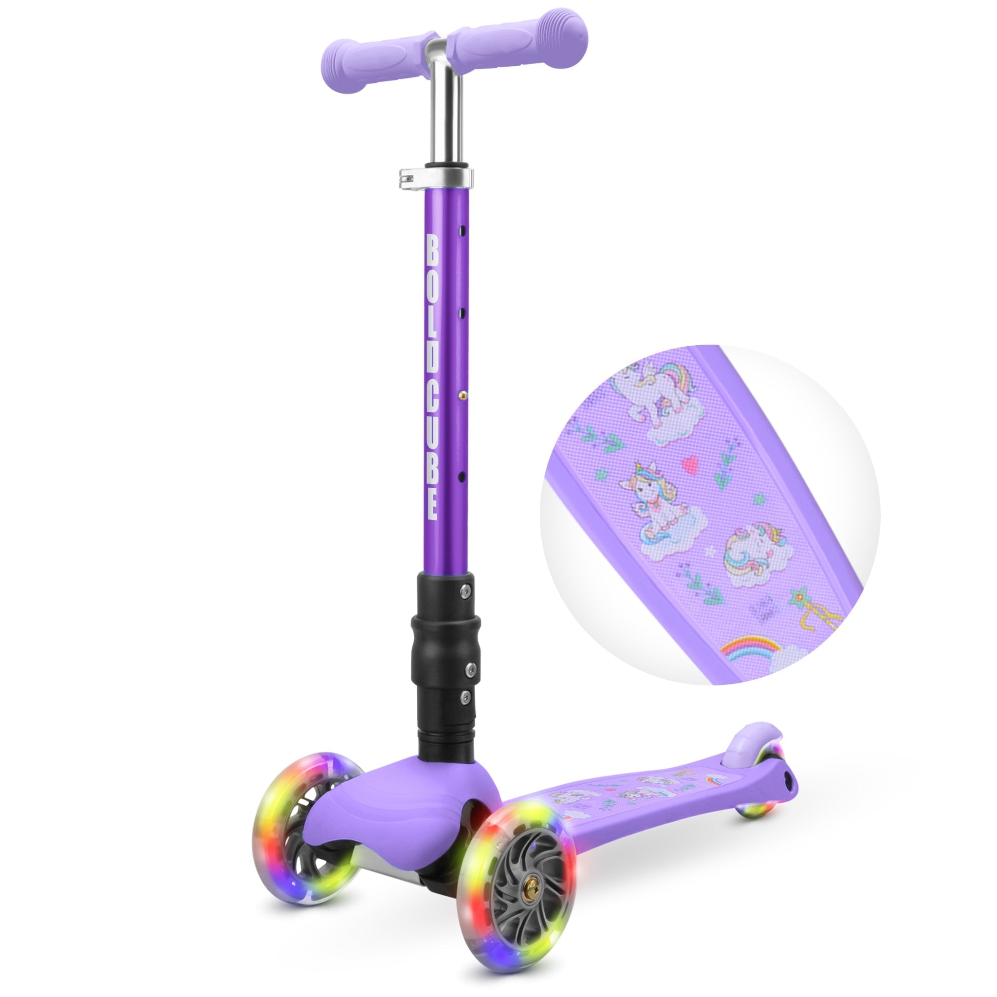 Teeny Fold 3 Wheel Scooter - Purple Unicorn - Baby&More