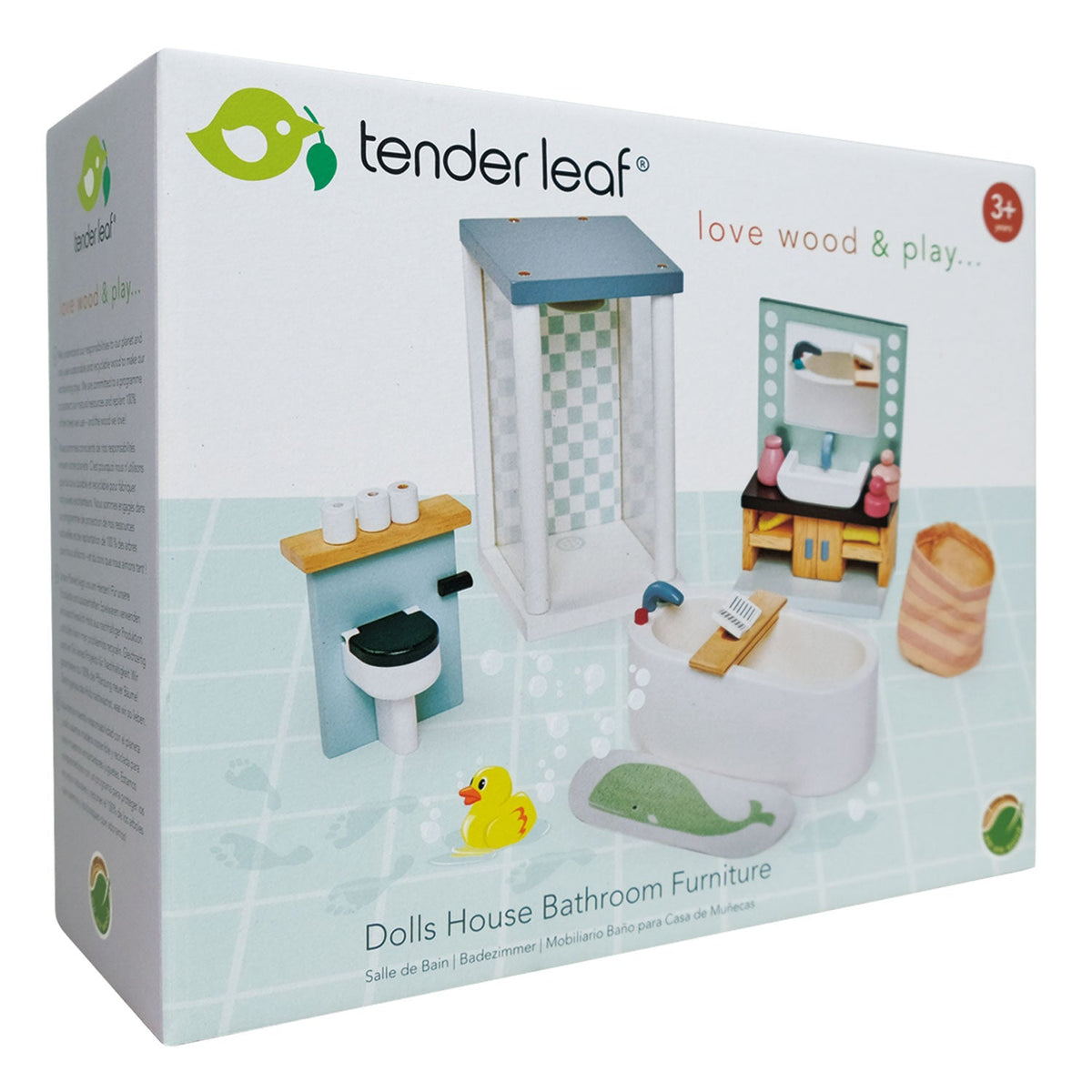 Tender Leaf Toys Wooden Dolls House Furniture Set - Bathroom - Baby&More
