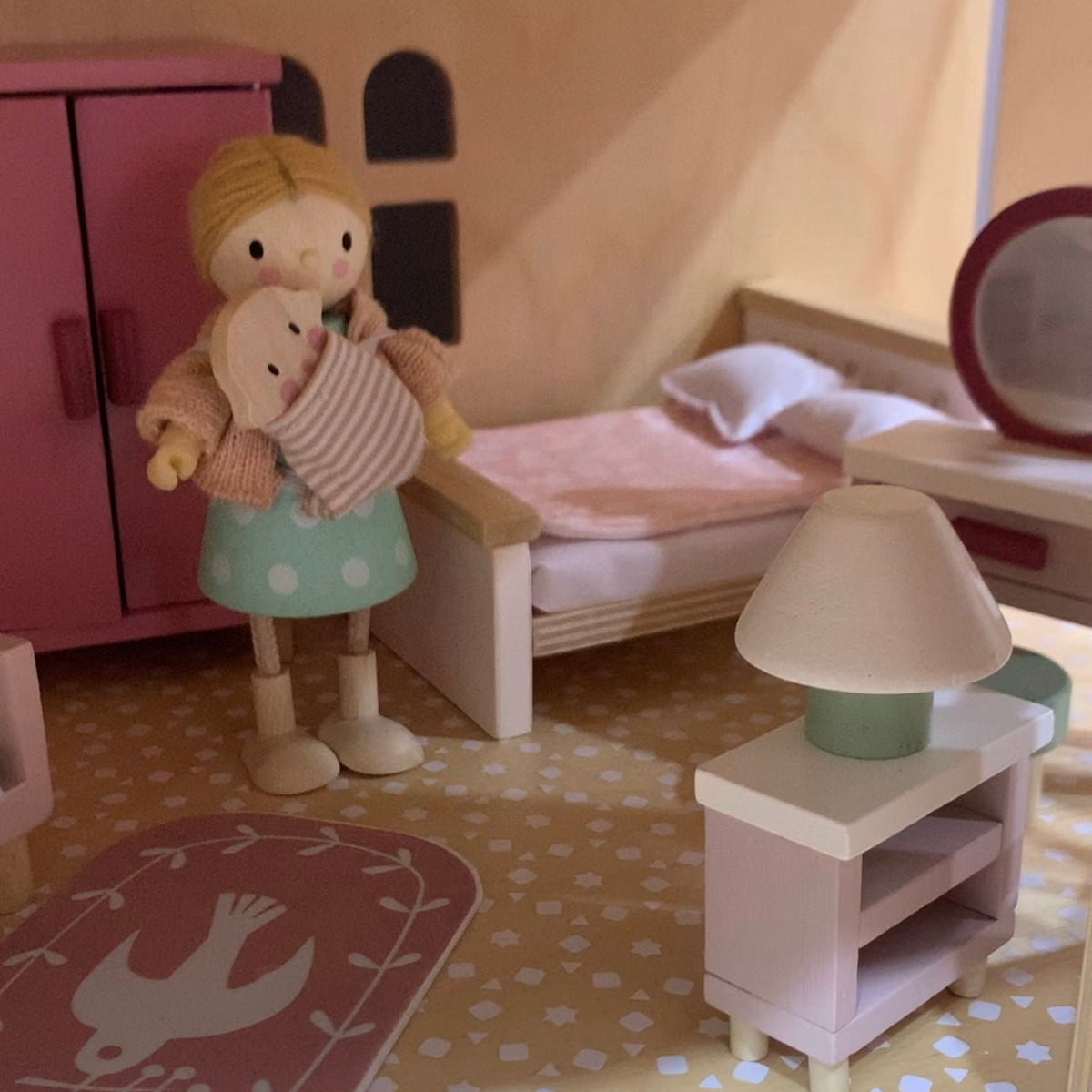 Tender Leaf Toys Wooden Dolls House Furniture Set - Bedroom - Baby&More