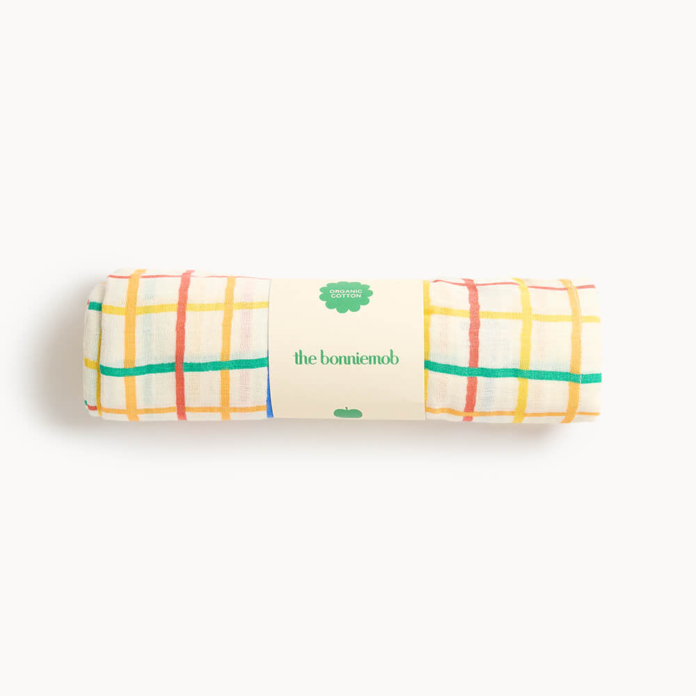 The bonniemob Organic Cotton Baby Bodysuit & Muslin Swaddle Blanket Gift Set - Baby&More