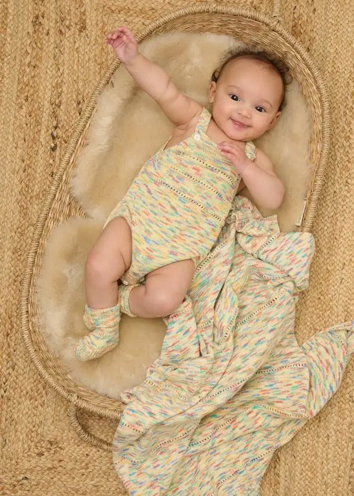 The bonniemob Organic Cotton Space-Dye Knitted Baby Bubble Romper - Baby&More