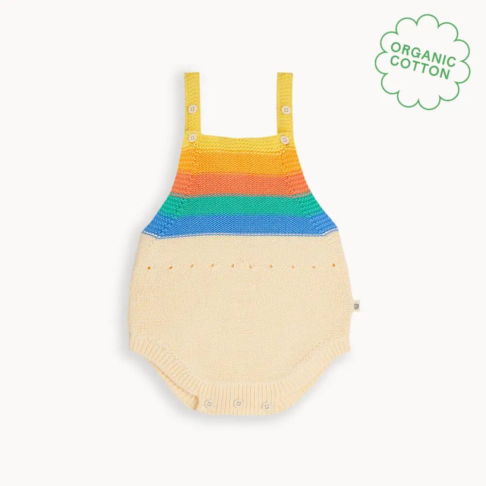 The bonniemob Rainbow Stripe Organic Knit Baby Romper - Baby&More