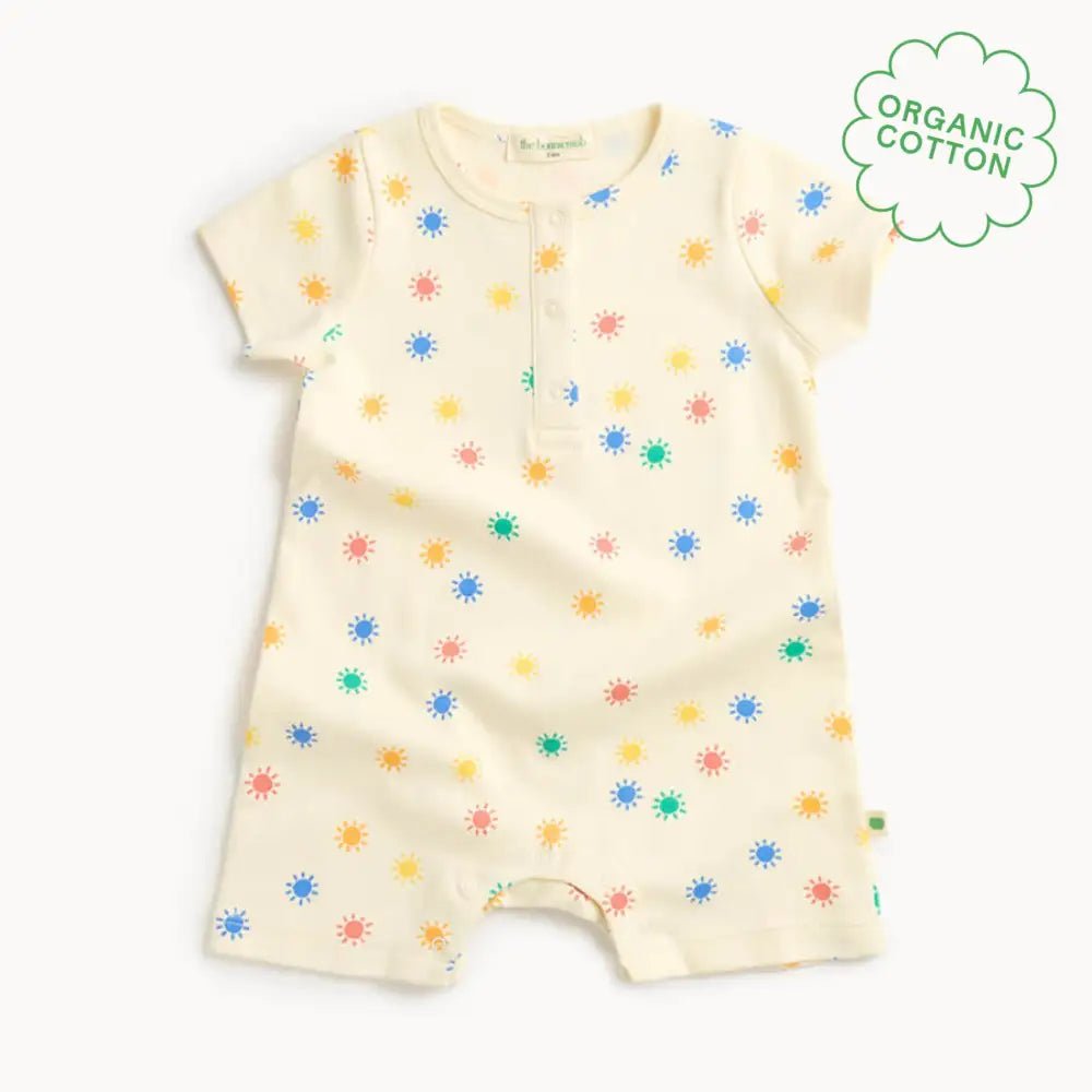 The bonniemob Rainbow Sunshine Organic Cotton Short Sleeved Baby Playsuit - Baby&More