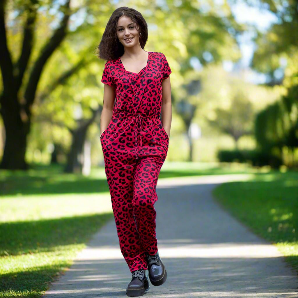 The Breastfeeding Jumpsuit - Red Leopard - Baby&More