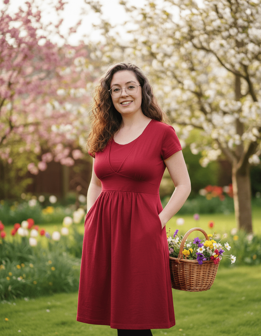 The Cotton Breastfeeding Dress - Burgundy Red - Baby&More