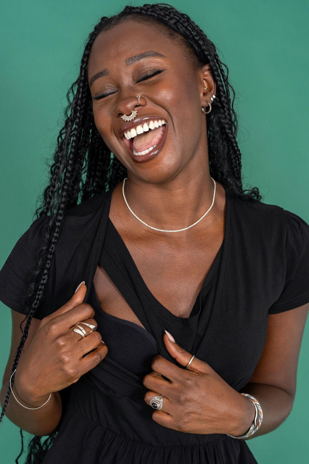 The Cotton Breastfeeding Dress - Classic Black - Baby&More