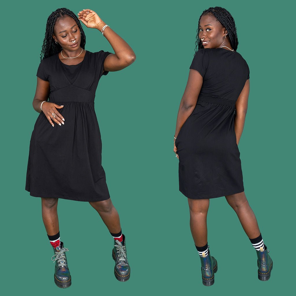 The Cotton Breastfeeding Dress - Classic Black - Baby&More