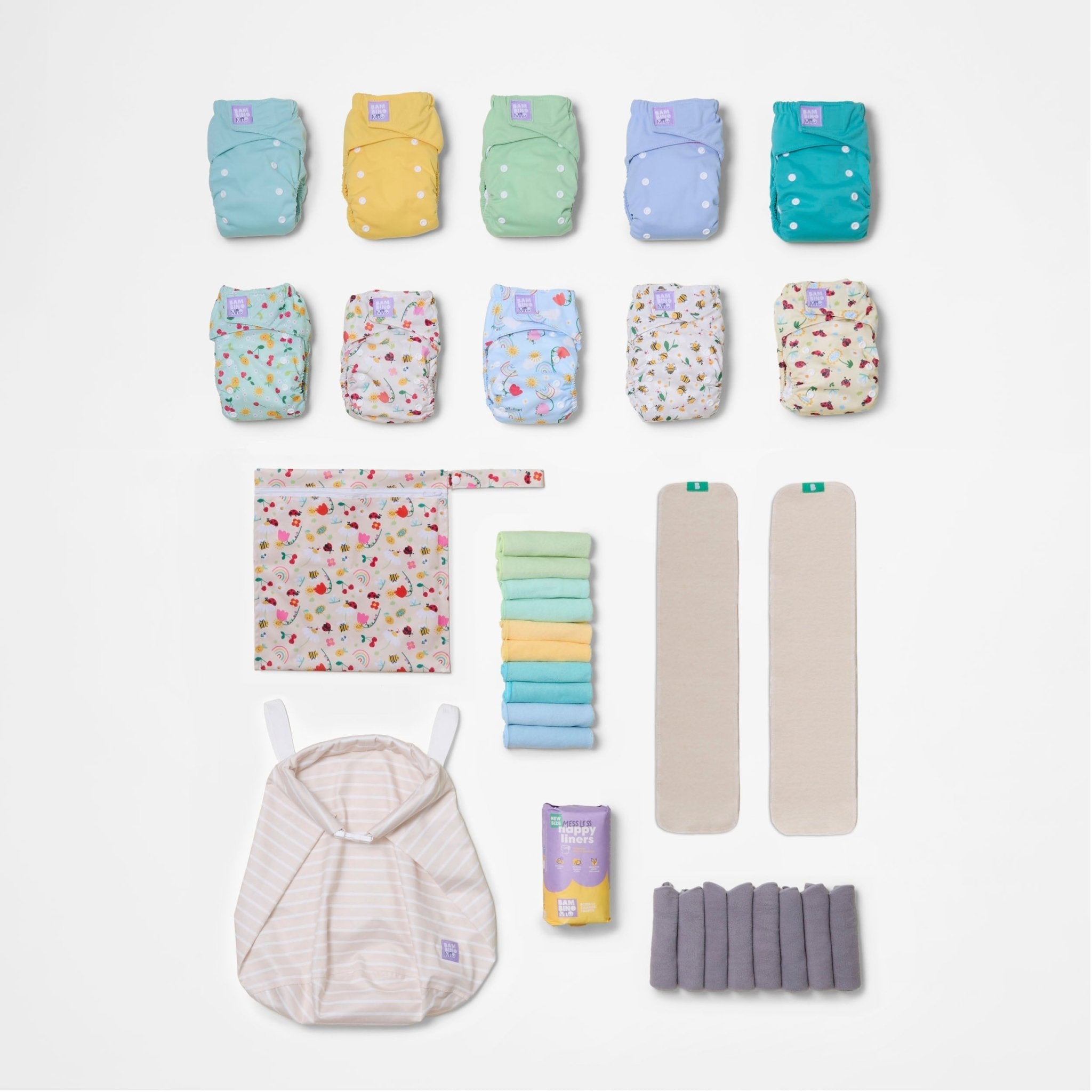 The Essentials Reusable Nappy Bundle - Garden Party & Pastels - Baby&More