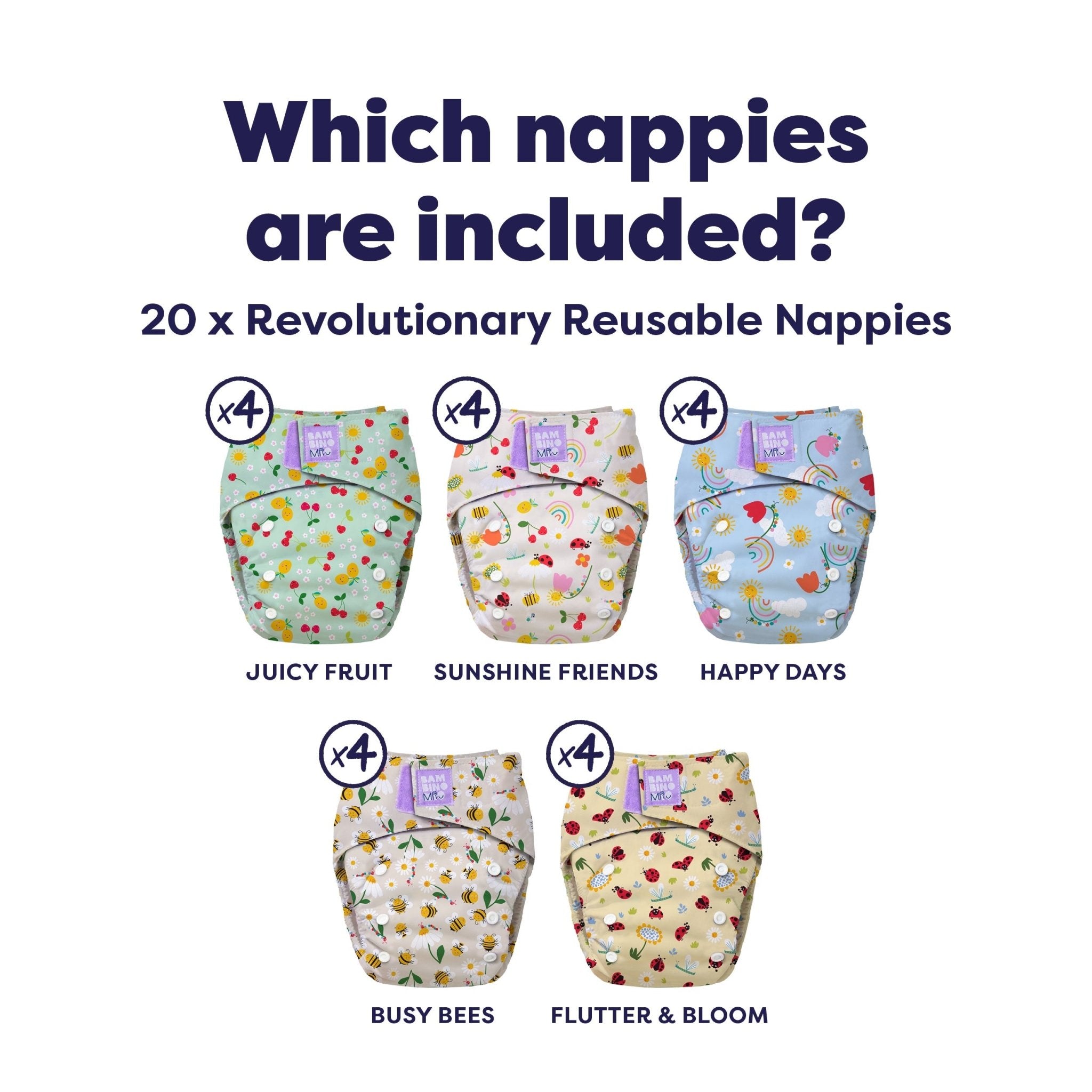 The Everything Reusable Nappy Bundle - Garden Party - Baby&More