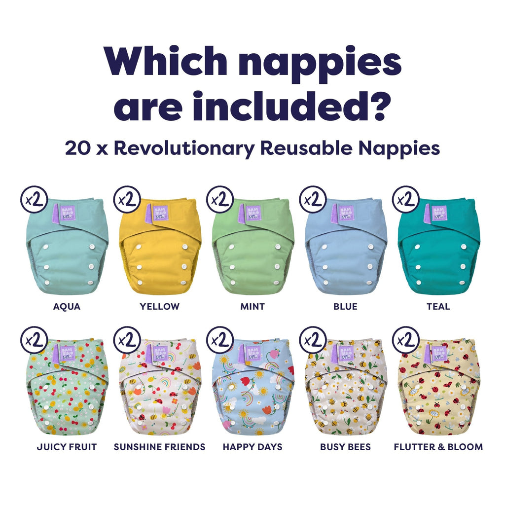 The Everything Reusable Nappy Bundle - Garden Party & Pastels - Baby&More
