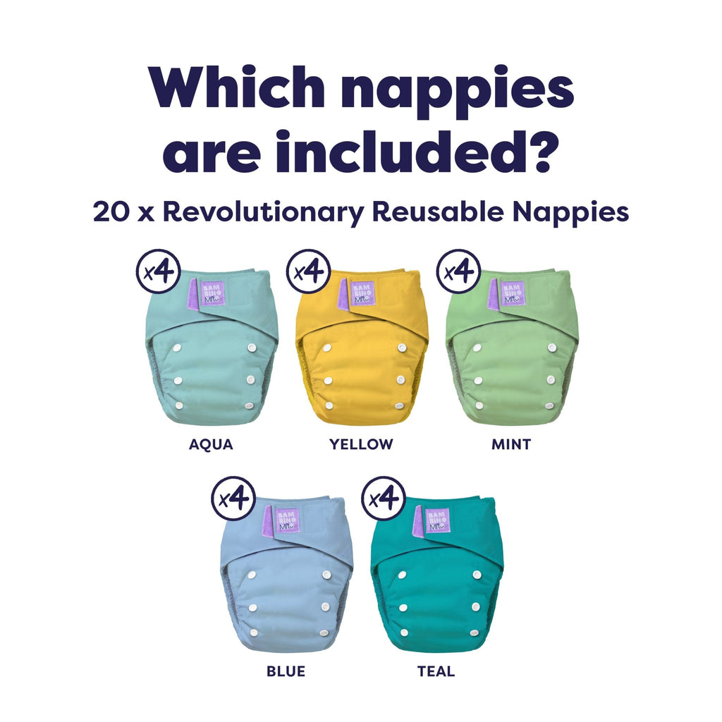 The Everything Reusable Nappy Bundle - Pastels - Baby&More