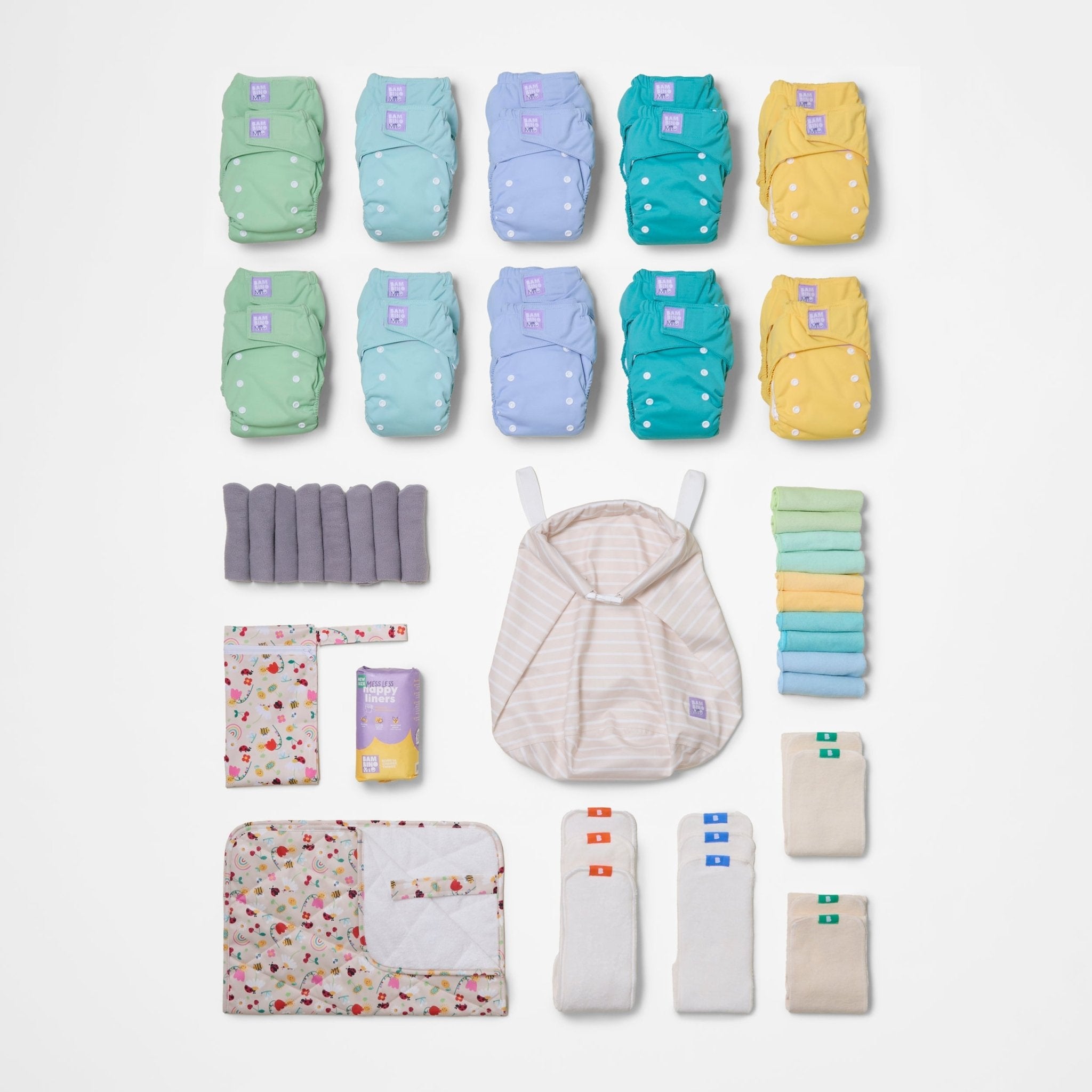 The Everything Reusable Nappy Bundle - Pastels - Baby&More