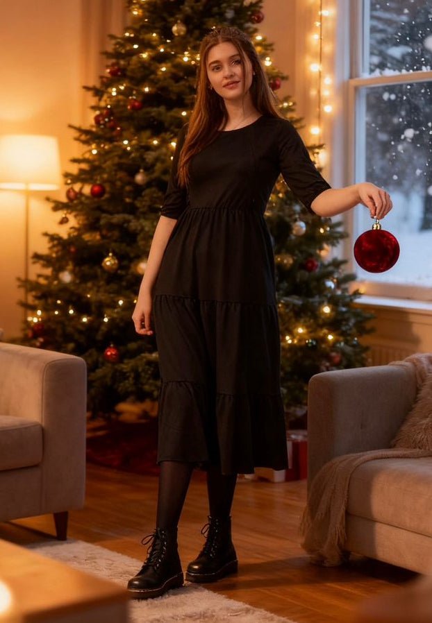 The Midi Breastfeeding Dress - Classic Black - Baby&More