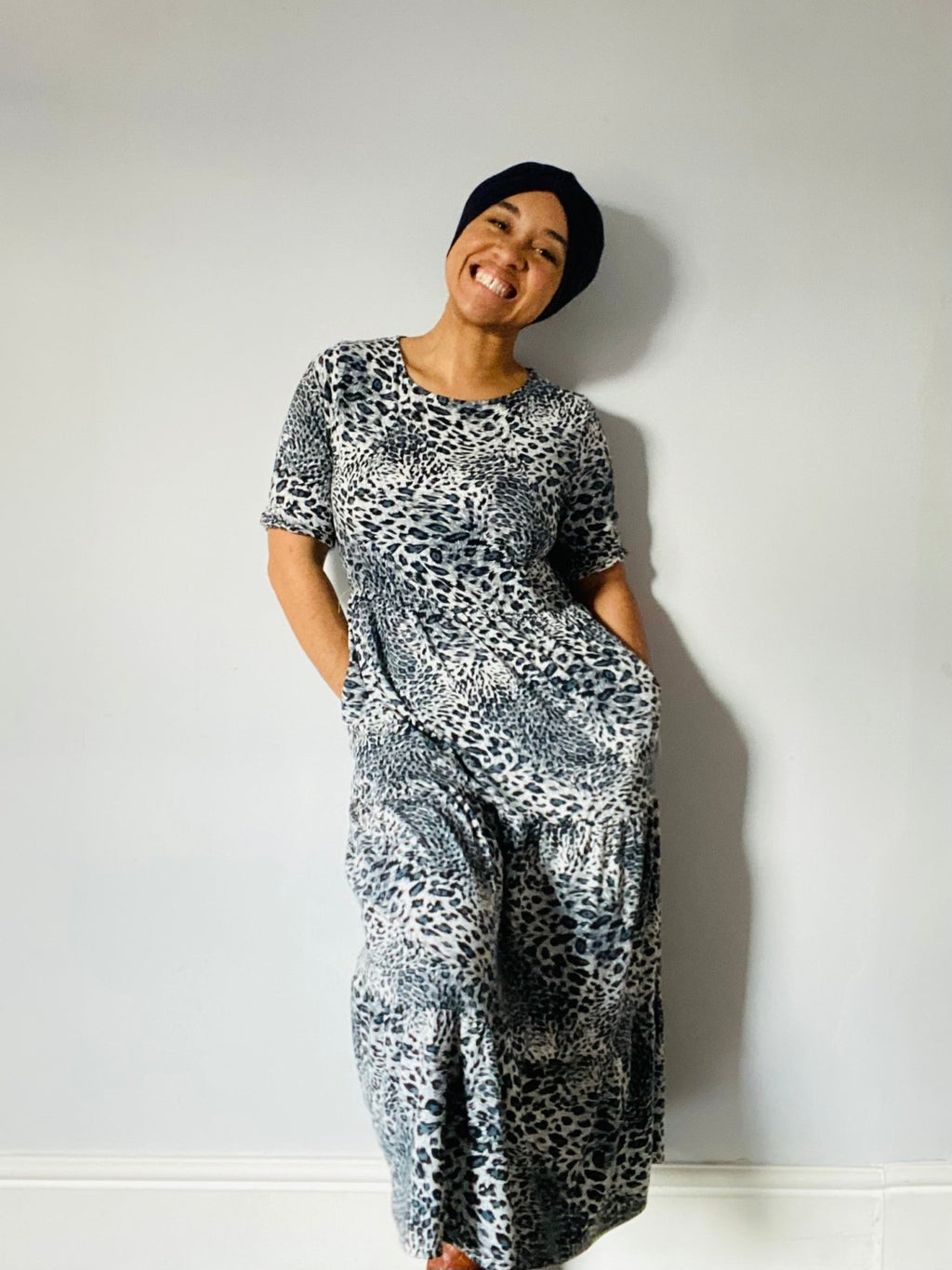 The Midi Breastfeeding Dress - Grey Leopard - Baby&More