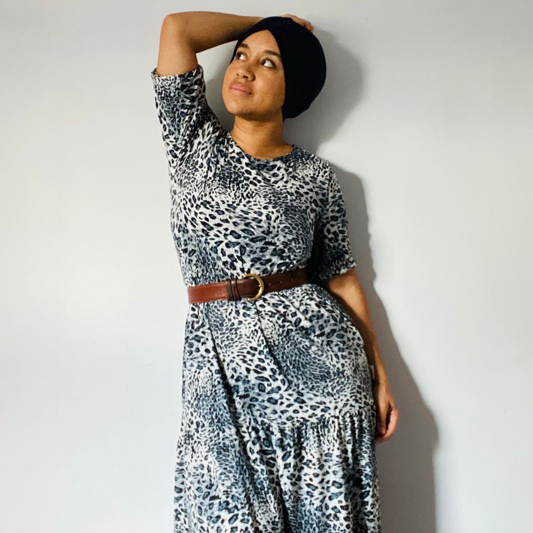The Midi Breastfeeding Dress - Grey Leopard - Baby&More