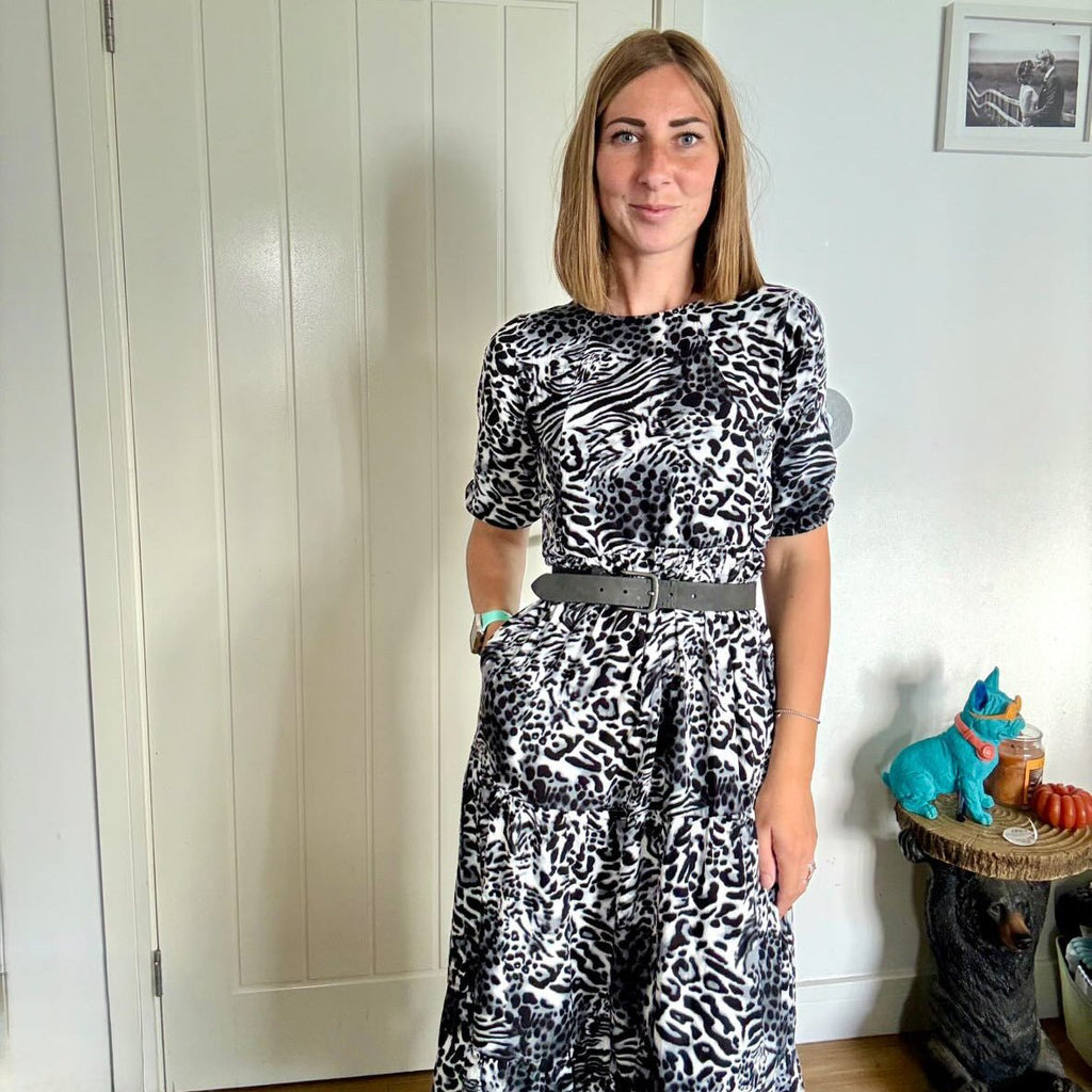 The Midi Breastfeeding Dress - Grey Leopard - Baby&More