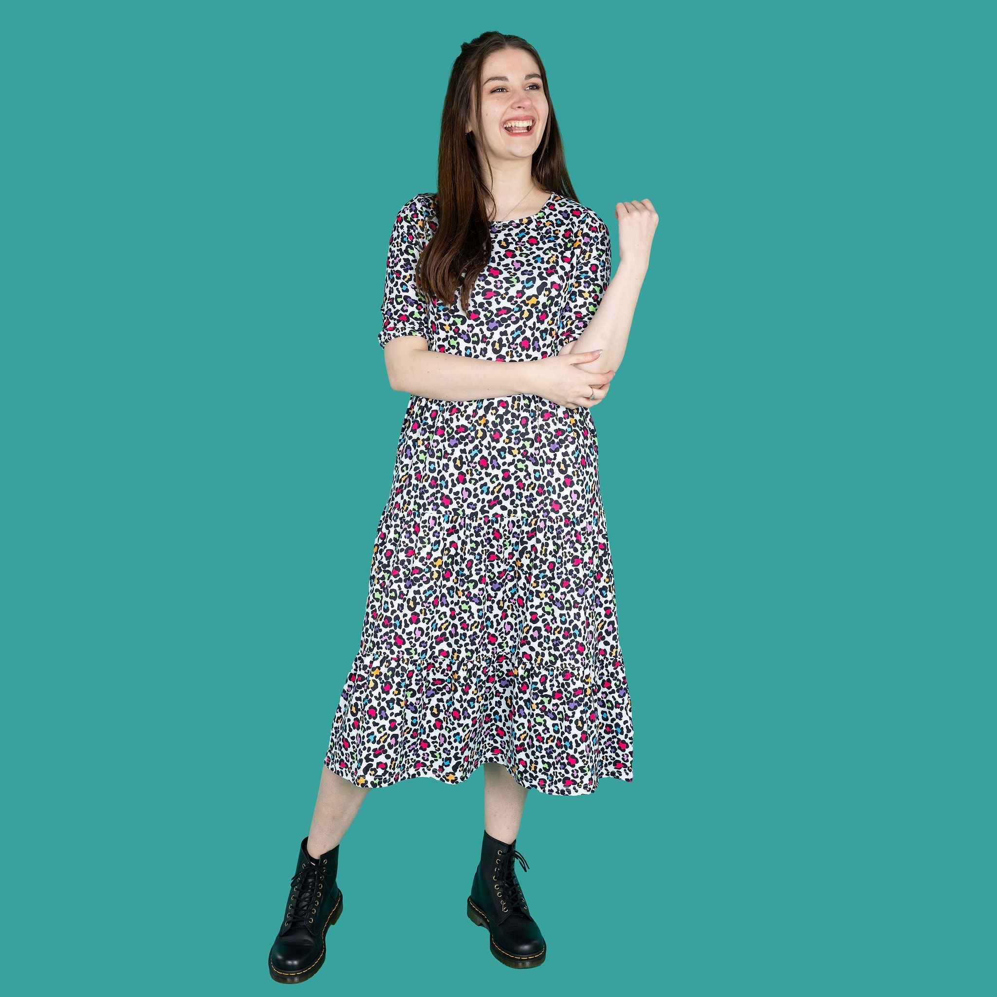 The Midi Breastfeeding Dress - Rainbow Leopard - Baby&More