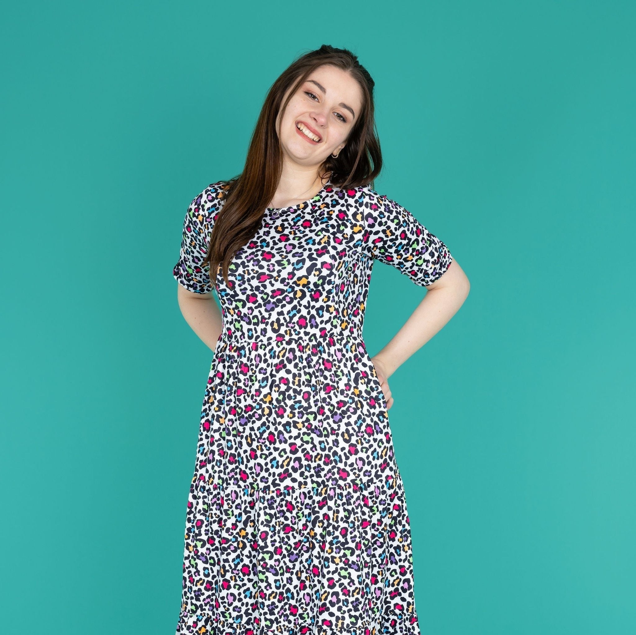 The Midi Breastfeeding Dress - Rainbow Leopard - Baby&More