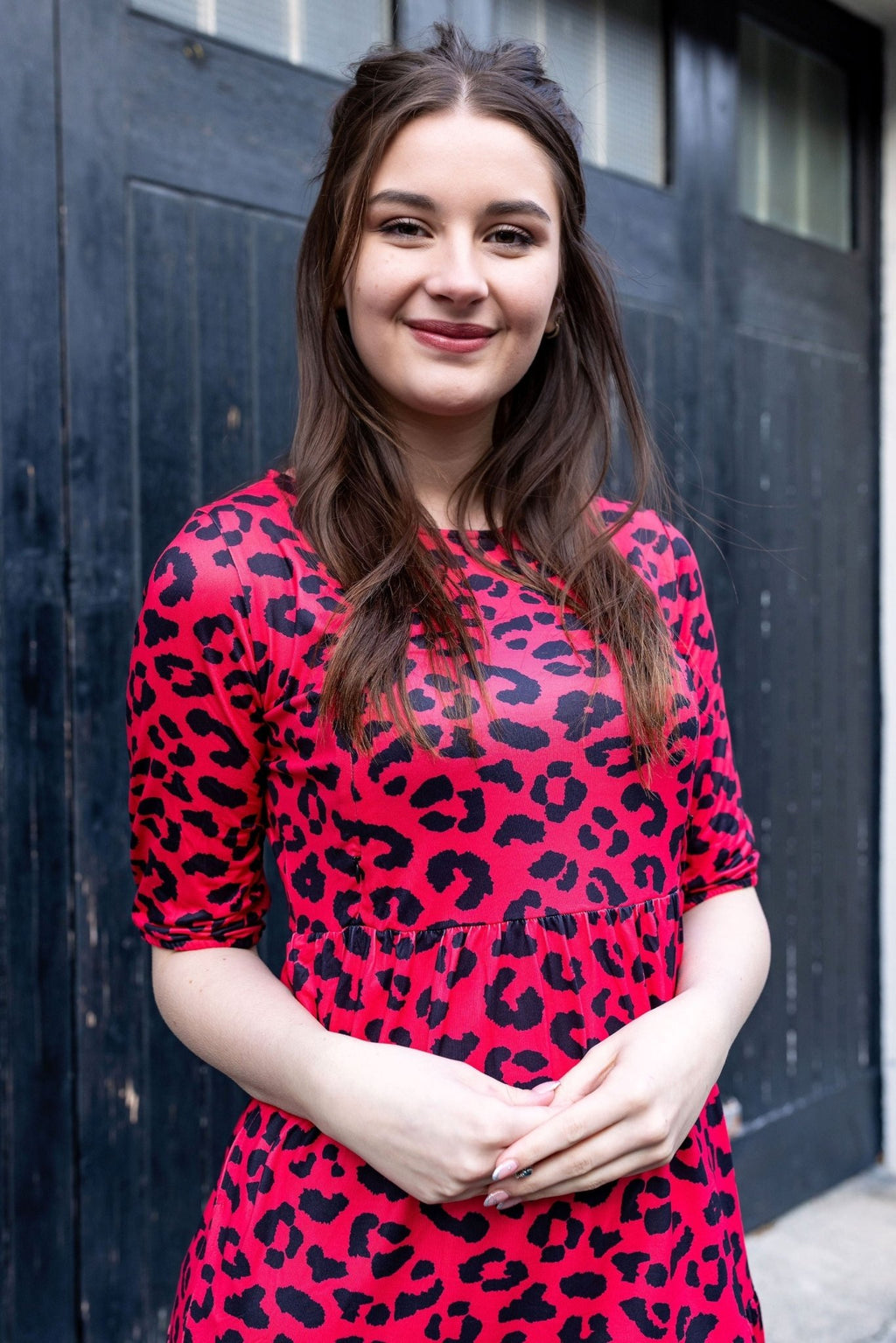 The Midi Breastfeeding Dress - Red Leopard - Baby&More