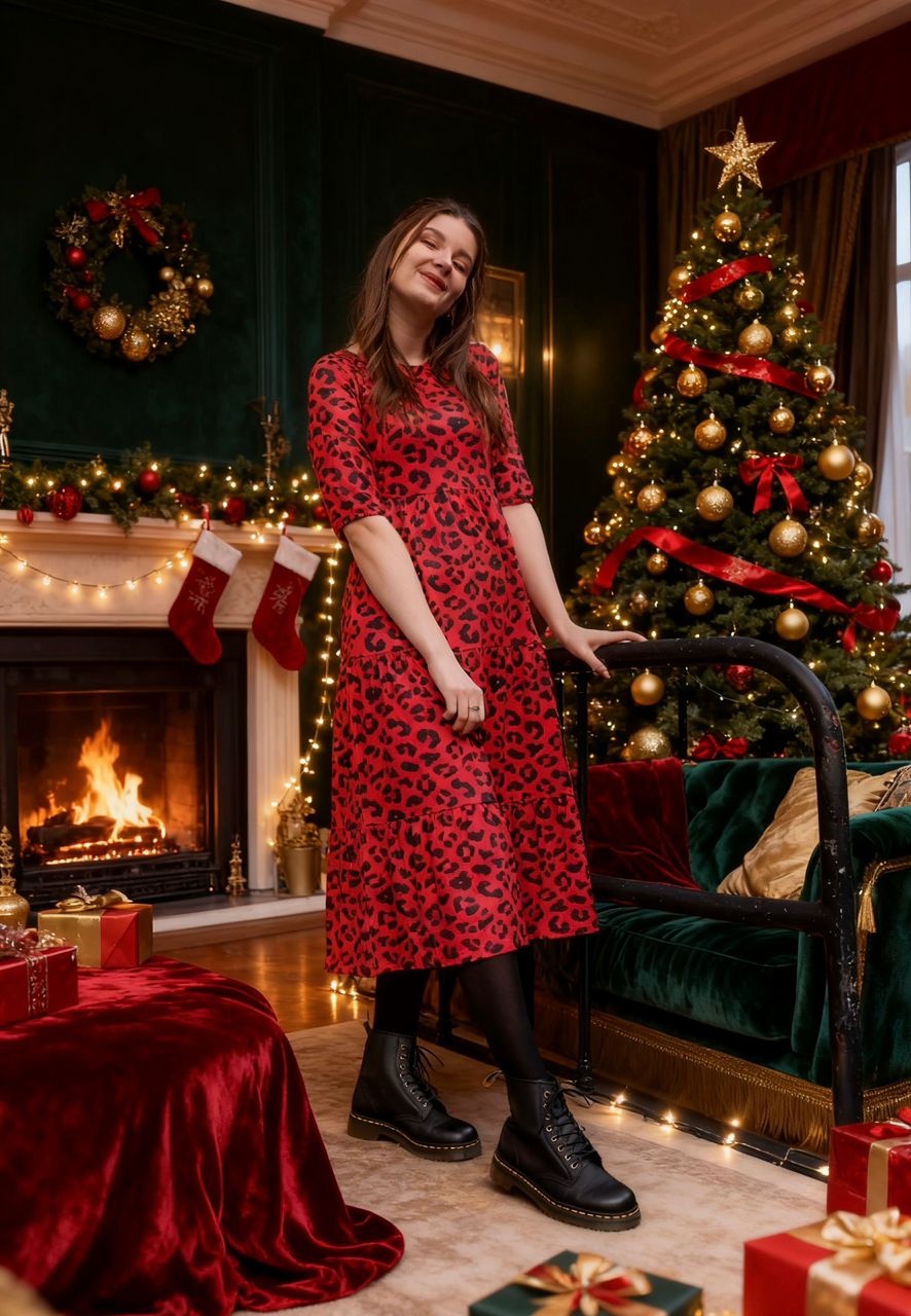 The Midi Breastfeeding Dress - Red Leopard - Baby&More