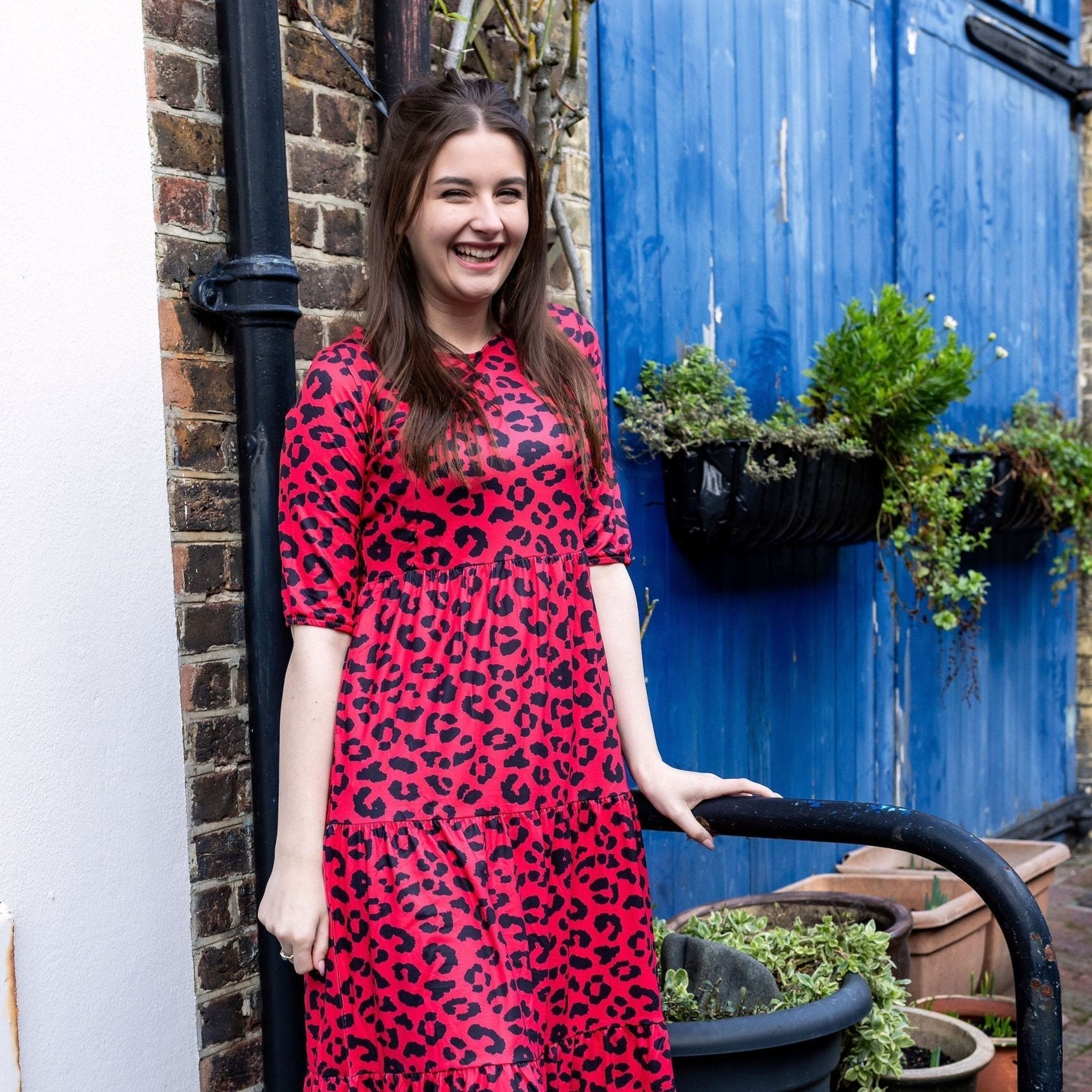 The Midi Breastfeeding Dress - Red Leopard - Baby&More