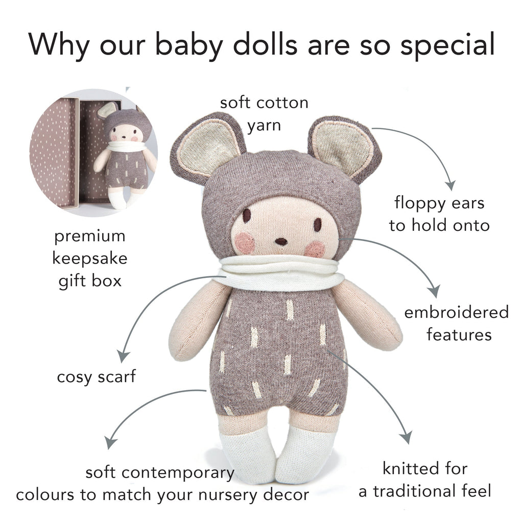 ThreadBear Design Baby Beau Knitted Doll - Baby&More