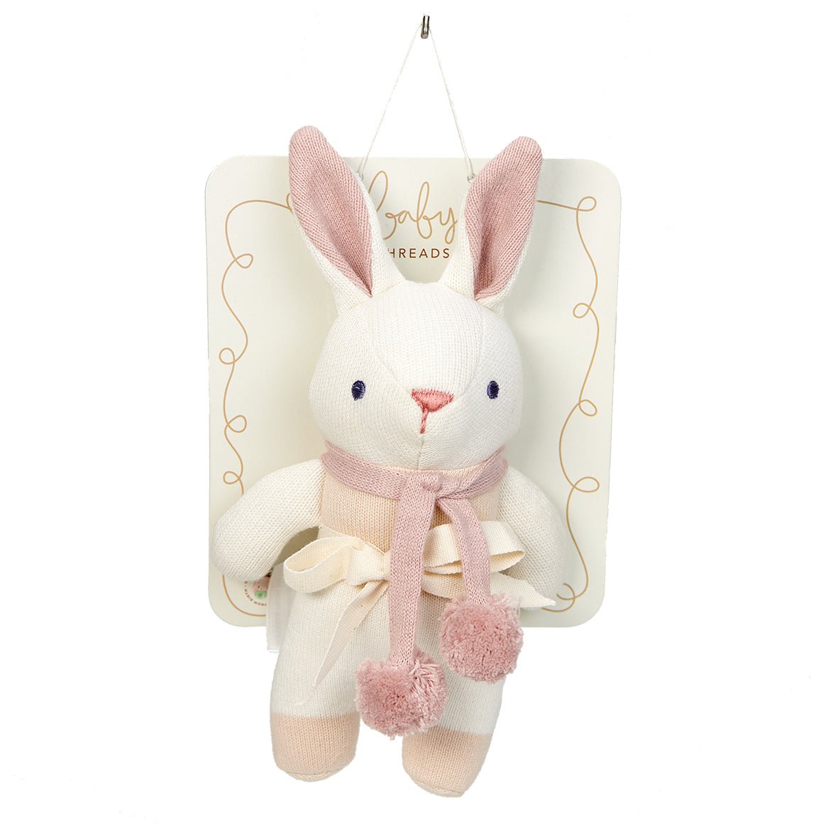 ThreadBear Design Baby Threads Cream Bunny Rattle - Baby&More