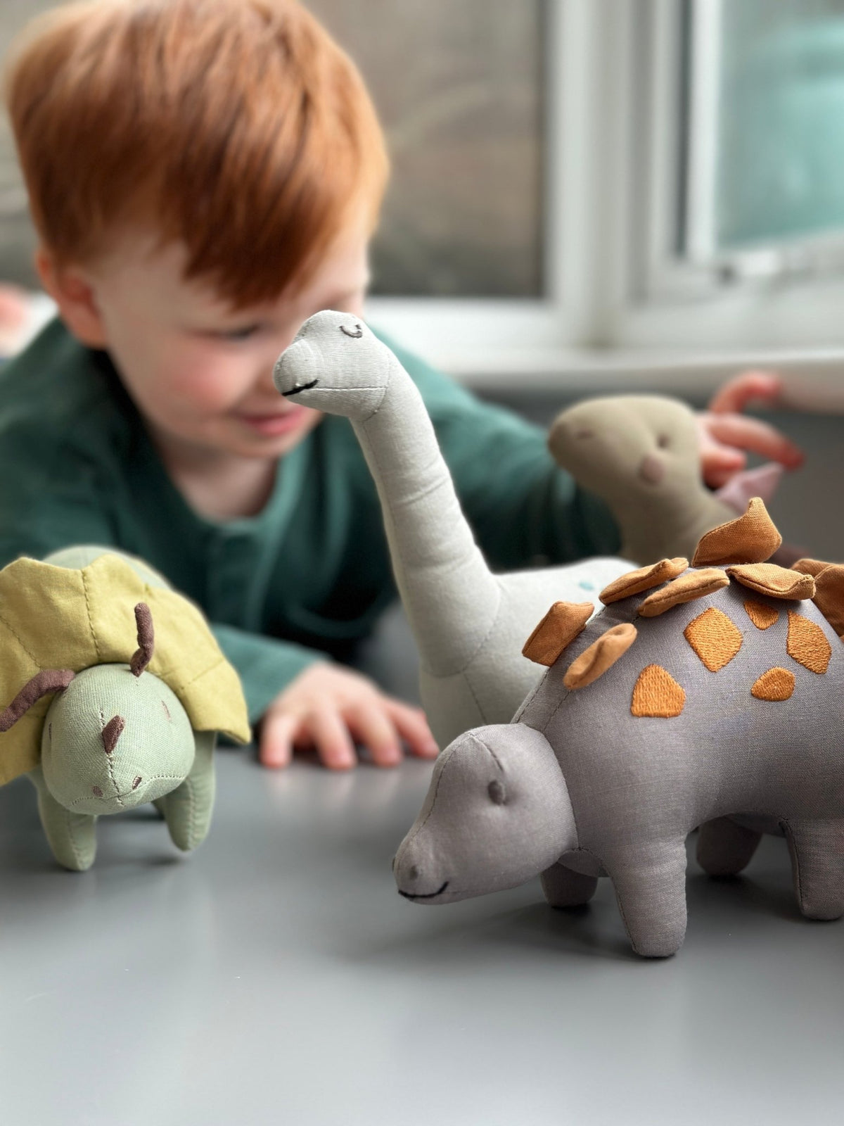 ThreadBear Design Steggy Linen Dinosaur Toy - Baby&More