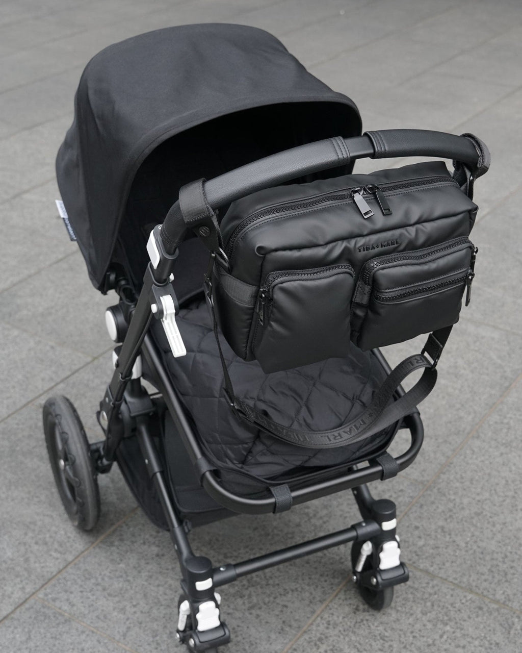 Tiba+Marl Axel Buggy/Pushchair Organiser / Changing Bag - Matte Black - Baby&More