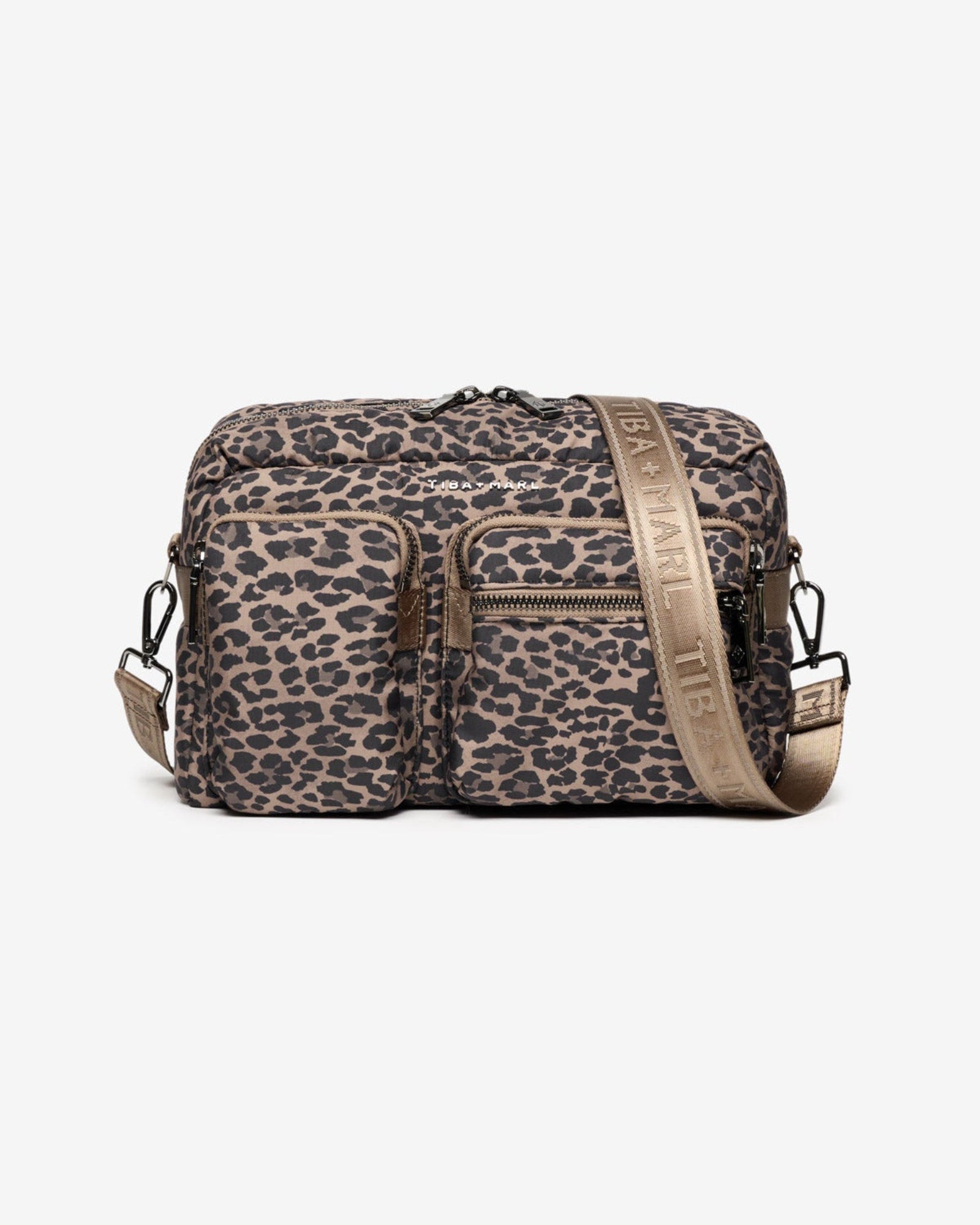 Tiba+Marl Axel Pushchair/Buggy Organiser / Changing Bag - Brown Tonal Leopard - Baby&More