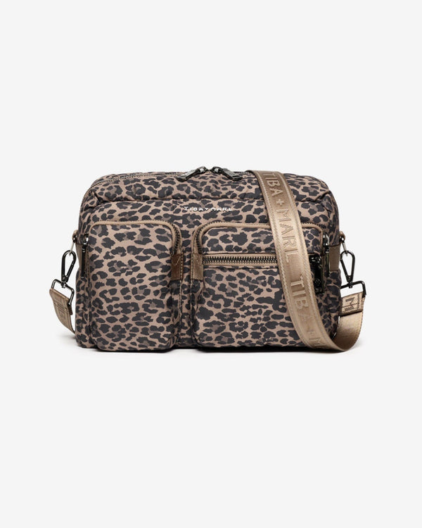 Tiba+Marl Axel Pushchair/Buggy Organiser / Changing Bag - Brown Tonal Leopard - Baby&More