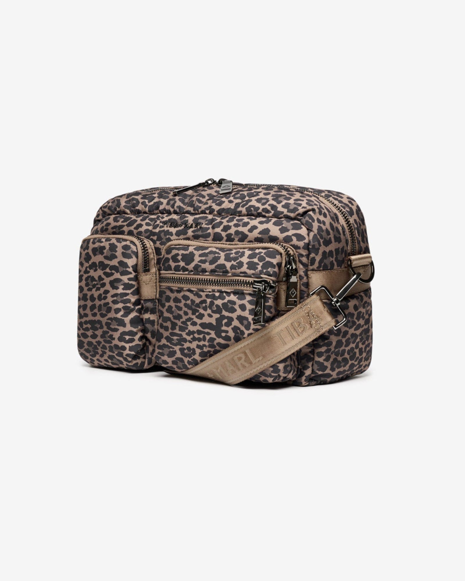 Tiba+Marl Axel Pushchair/Buggy Organiser / Changing Bag - Brown Tonal Leopard - Baby&More