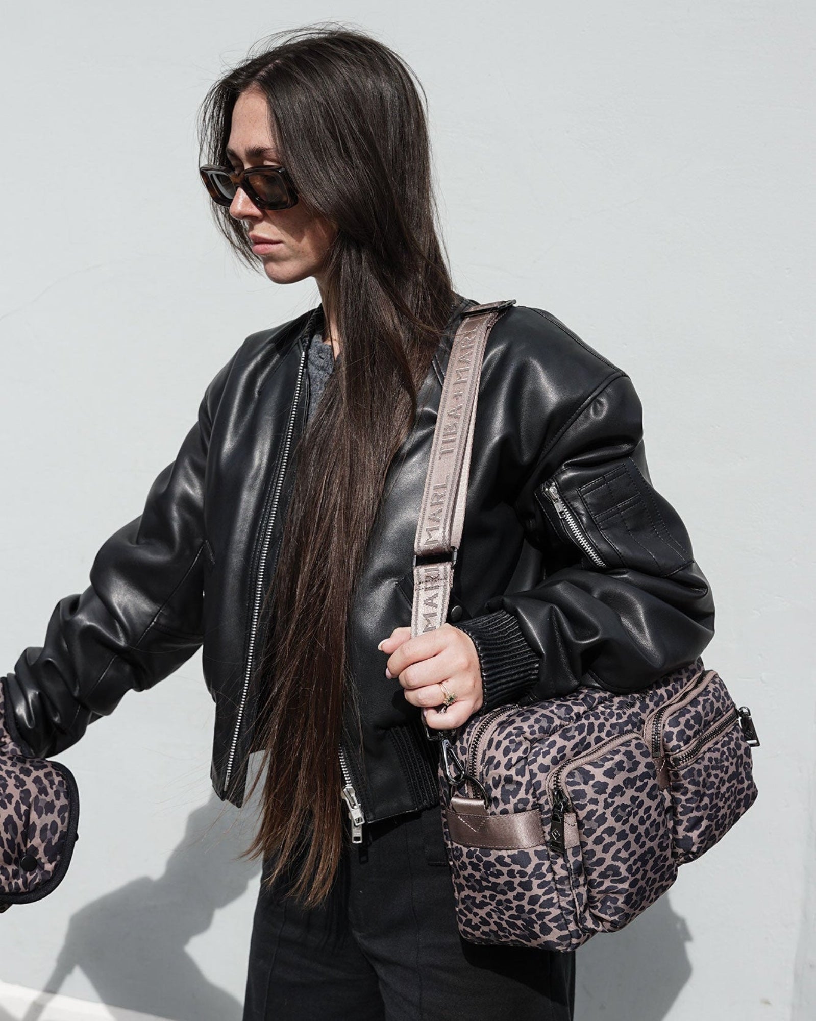 Tiba+Marl Axel Pushchair/Buggy Organiser / Changing Bag - Brown Tonal Leopard - Baby&More