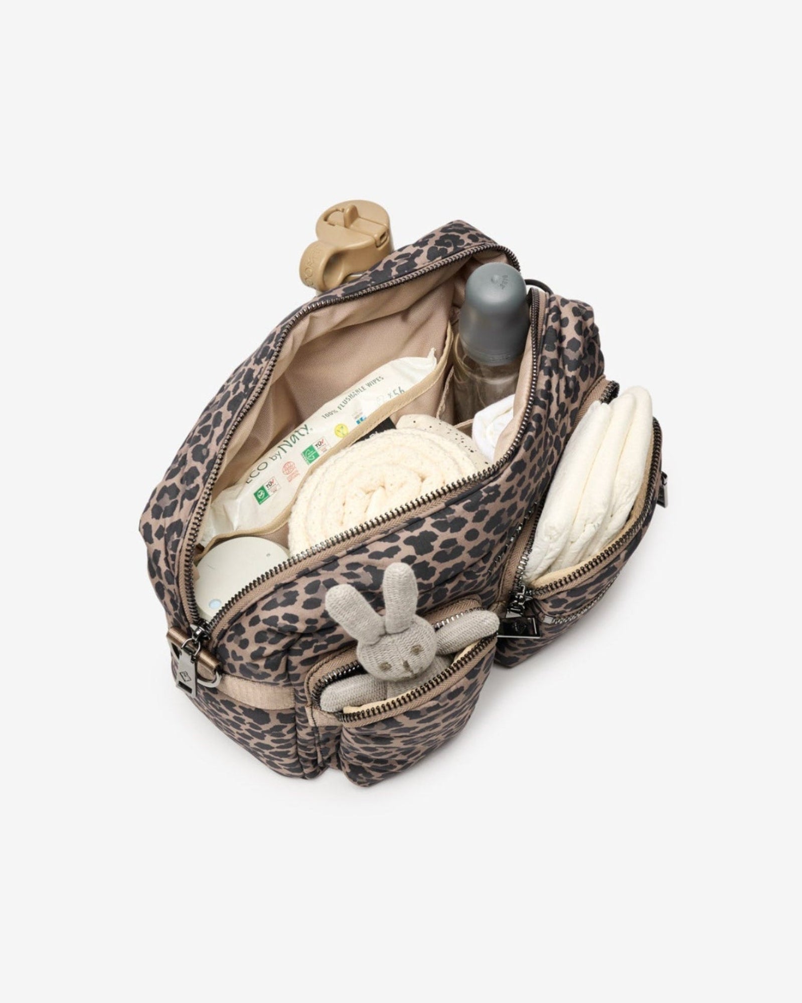Tiba+Marl Axel Pushchair/Buggy Organiser / Changing Bag - Brown Tonal Leopard - Baby&More
