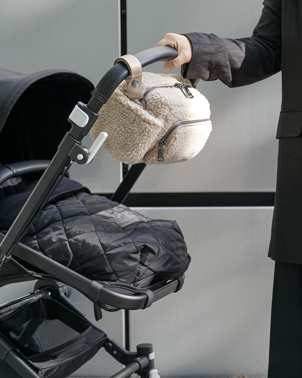 Tiba+Marl Inka Buggy/Pushchair Organiser - Beige Borg Fleece - Baby&More