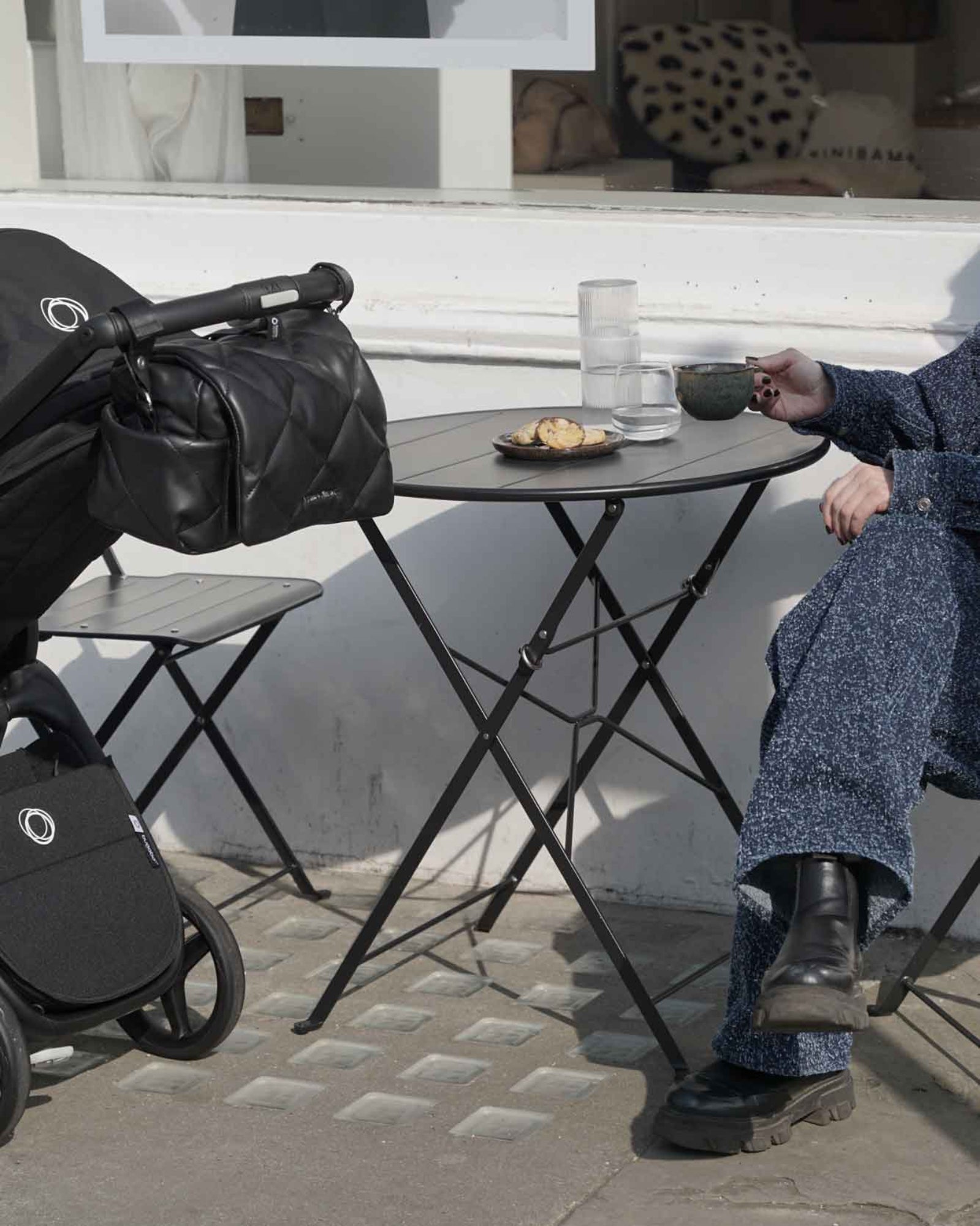 Tiba+Marl Nova Eco Compact Changing Bag - Black Quilted Faux Leather - Baby&More