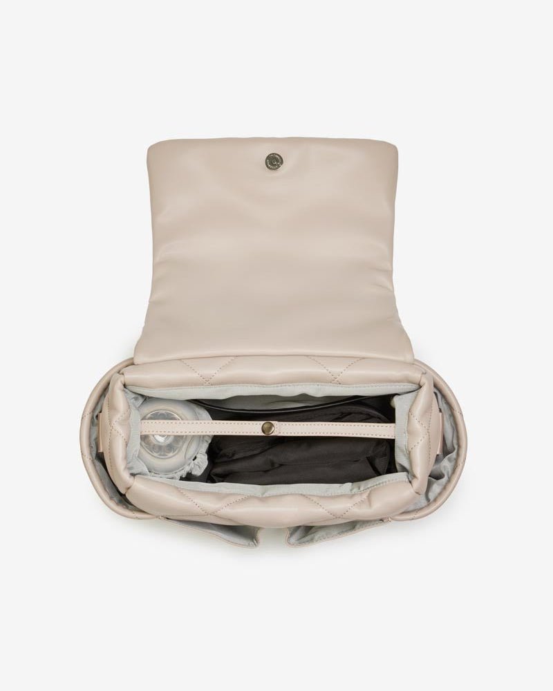 Tiba+Marl Nova Eco Compact Changing Bag - Oyster Quilted Faux Leather - Baby&More