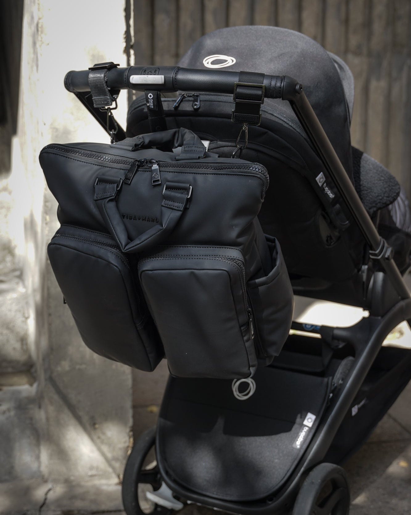 Tiba+Marl Ozzy Changing Tote / Backpack 2.0 - Matte Black - Baby&More