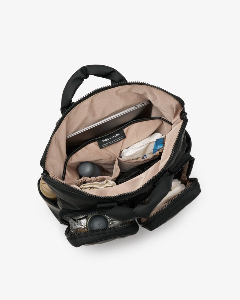 Tiba+Marl Ozzy Changing Tote / Backpack 2.0 - Matte Black - Baby&More